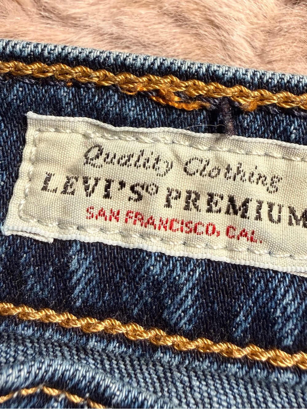 Levis Premium 70s High Flare Blue Jeans Womens 31 Big E Retro Boho Bell Bottom - Picture 5 of 6